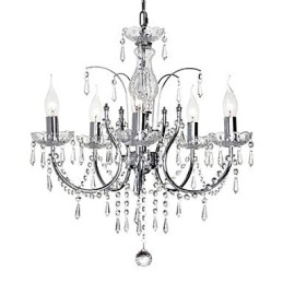 Elegant Krystalllysekrone Med 5 Lys