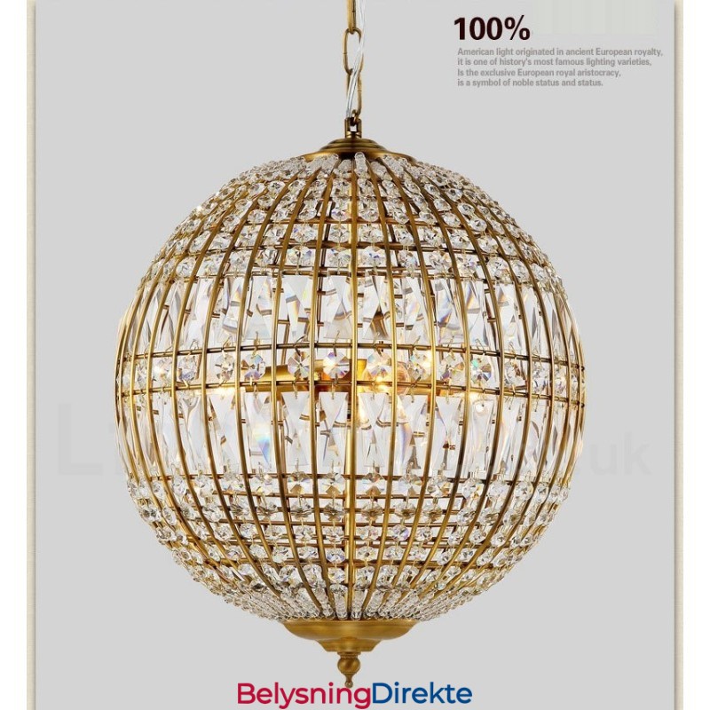 Globe Modern K9 Krystall Takpendellampe Innendørs Lysekrone Belysning Lamper Armaturer