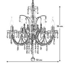 Elegant Krystalllysekrone Med 5 Lys