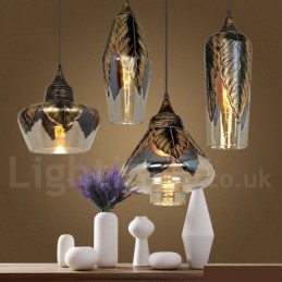 Europeisk Retro Glass Pendellampe Lounge Pendellampe