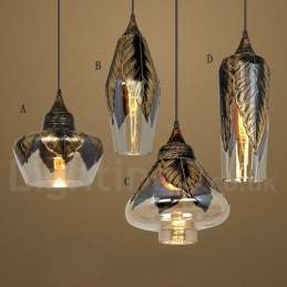Europeisk Retro Glass Pendellampe Lounge Pendellampe