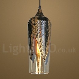 Europeisk Retro Glass Pendellampe Lounge Pendellampe