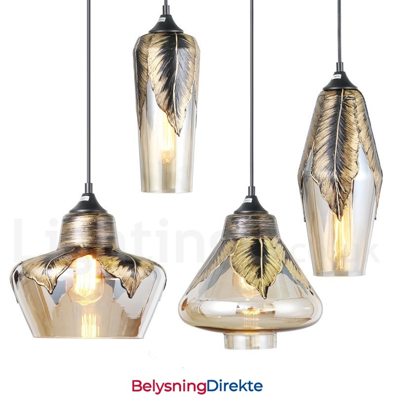 Europeisk Retro Glass Pendellampe Lounge Pendellampe