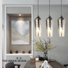 Europeisk Retro Glass Pendellampe Lounge Pendellampe