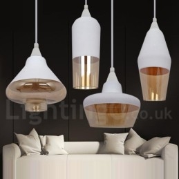 Europeisk Retro Lounge Glass Pendellampe