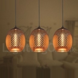 Rustikk Glass Pendellampe Europeisk Kafé Pendellampe