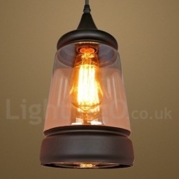 Europeisk Retro Lounge Glass Pendellampe