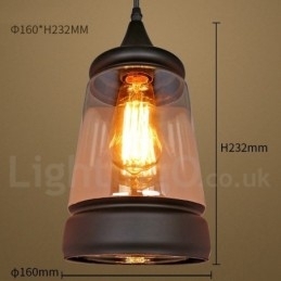 Europeisk Retro Lounge Glass Pendellampe