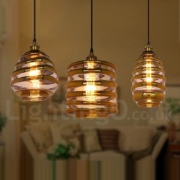 Europeisk Glass Pendellampe Kafé Lounge Pendellampe