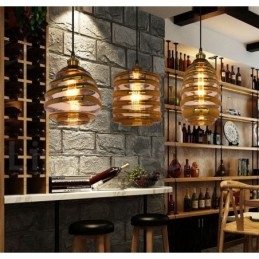 Europeisk Glass Pendellampe Kafé Lounge Pendellampe