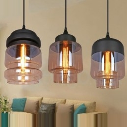 Rustikk Glass Pendellampe Europeisk Lounge Pendellampe