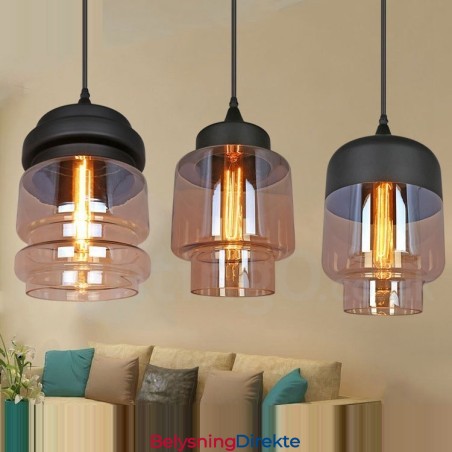 Rustikk Glass Pendellampe Europeisk Lounge Pendellampe