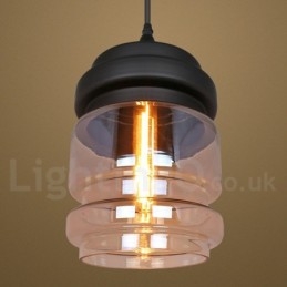 Rustikk Glass Pendellampe Europeisk Lounge Pendellampe