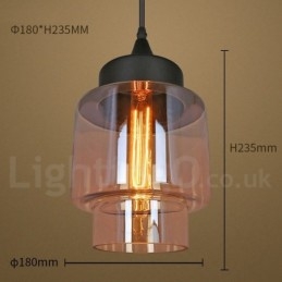 Rustikk Glass Pendellampe Europeisk Lounge Pendellampe