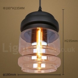 Rustikk Glass Pendellampe Europeisk Lounge Pendellampe