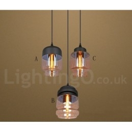 Rustikk Glass Pendellampe Europeisk Lounge Pendellampe