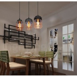 Rustikk Glass Pendellampe Europeisk Lounge Pendellampe