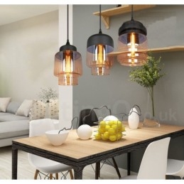 Rustikk Glass Pendellampe Europeisk Lounge Pendellampe