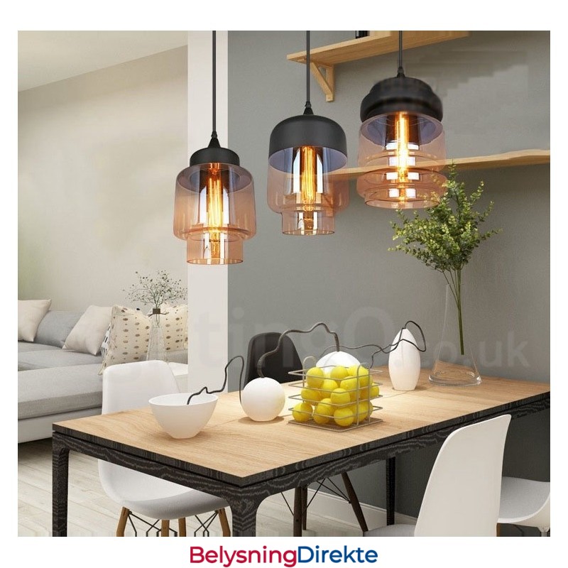Rustikk Glass Pendellampe Europeisk Lounge Pendellampe