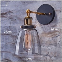 Rustikk Vegglampe For Soverom Med 1 Lys Og Glassskjerm I Hyttestil