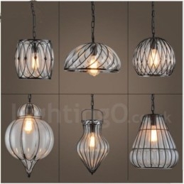 1 Lys Vintage Kafé Glass Pendellampe Loft Pendellampe