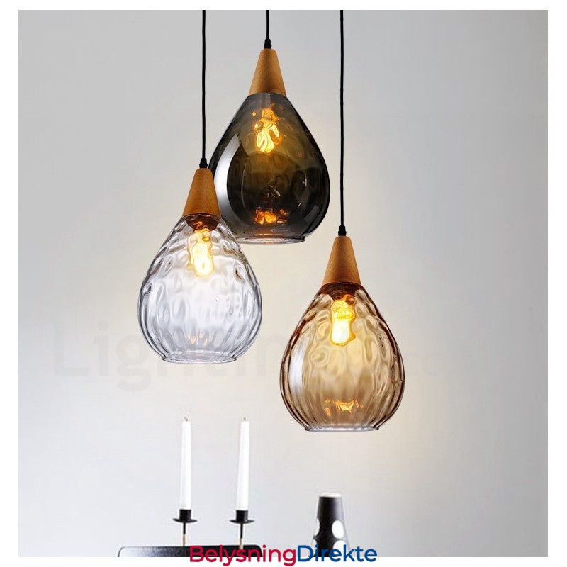 1 Lys Nordisk Stil Moderne Samtidskunst Glass Pendellampe