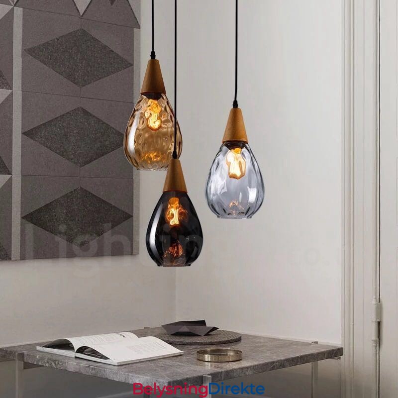1 Lys Nordisk Stil Moderne Samtidskunst Glass Pendellampe
