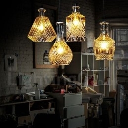 Rustikk Lodge Glass Kafé Pendellampe Med 1 Lys