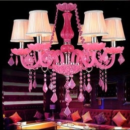 Kaffelampe Project Light Stearinlys Krystall Hengelampe Rosa A
