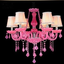 Kaffelampe Project Light Stearinlys Krystall Hengelampe Rosa A