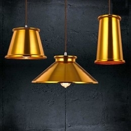 Lysekrone I Ministil, Moderne, Samtidskunst, Metall, Anhengslampe Med 3 Lys