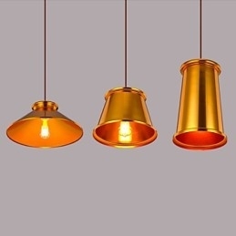 Lysekrone I Ministil, Moderne, Samtidskunst, Metall, Anhengslampe Med 3 Lys