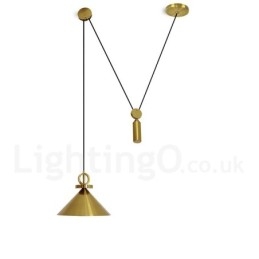 Ren Kobber Moderne Samtidskunst Nordisk Stil Rise And Fall Pendellampe Messing Taklampe