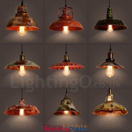 Rustikk Retro Vintage Pendellampe Med 1 Lys I Loftstil