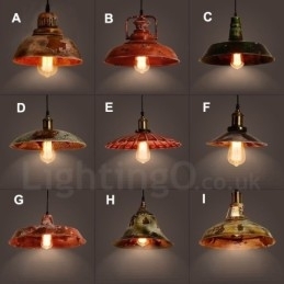 Rustikk Retro Vintage Pendellampe Med 1 Lys I Loftstil