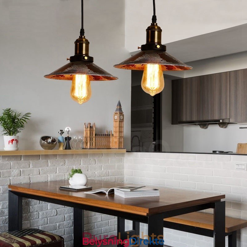 Rustikk Retro Vintage Pendellampe Med 1 Lys I Loftstil