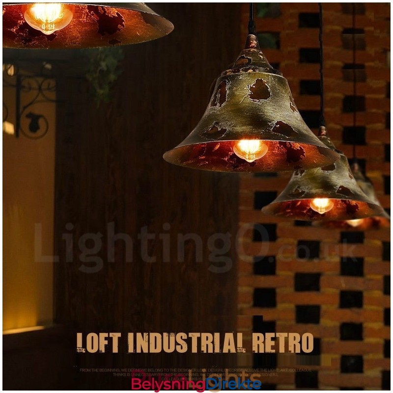 Rustikk Retro Vintage Pendellampe Med 1 Lys I Loftstil