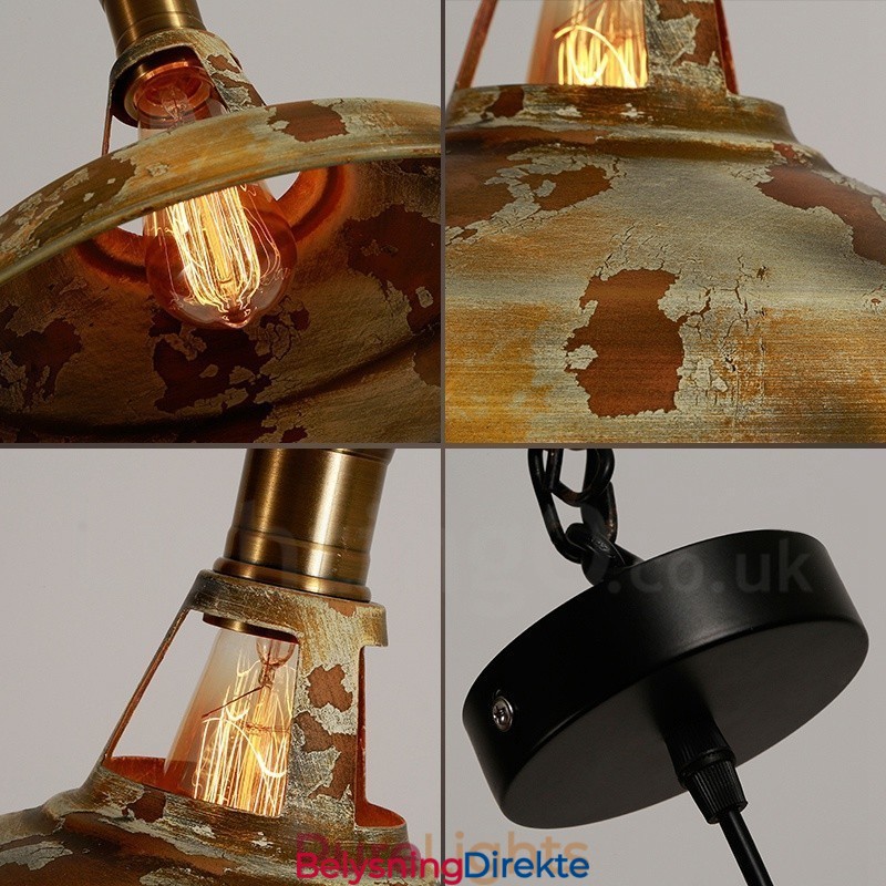 Rustikk Retro Vintage Pendellampe Med 1 Lys I Loftstil