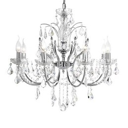 Elegant Krystalllysekrone Med 8 Lys