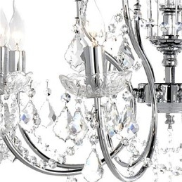 Elegant Krystalllysekrone Med 8 Lys