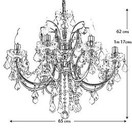 Elegant Krystalllysekrone Med 8 Lys