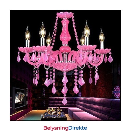 Kaffelampe Project Light Stearinlys Krystall Hengelampe Rosa