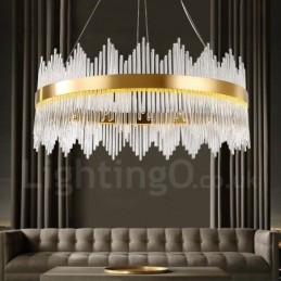 Moderne Og Moderne Stål Pendellampe Med Glassskjerm