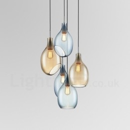 Moderne Og Moderne Pendellampe I Glass Med 1 Lys Og Glassskjerm