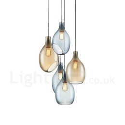 Moderne Og Moderne Pendellampe I Glass Med 1 Lys Og Glassskjerm