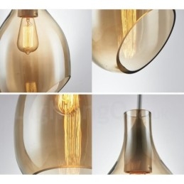 Moderne Og Moderne Pendellampe I Glass Med 1 Lys Og Glassskjerm