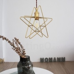 Moderne Og Moderne Messing Pendellampe Med 1 Lys Og Skjerm