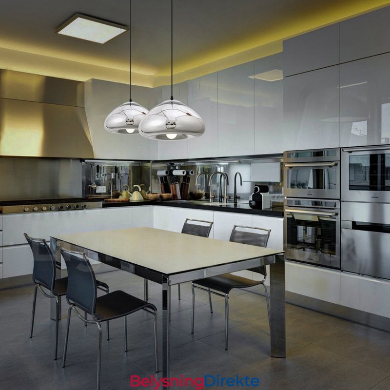 Moderne Og Moderne Pendellampe I Glass Med 1 Lys Og Glassskjerm