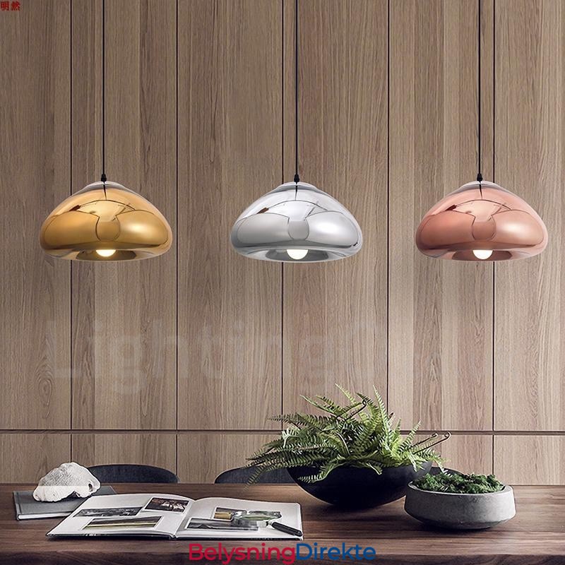 Moderne Og Moderne Pendellampe I Glass Med 1 Lys Og Glassskjerm
