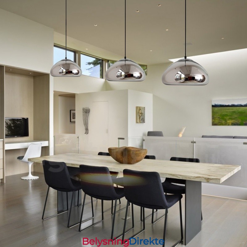 Moderne Og Moderne Pendellampe I Glass Med 1 Lys Og Glassskjerm